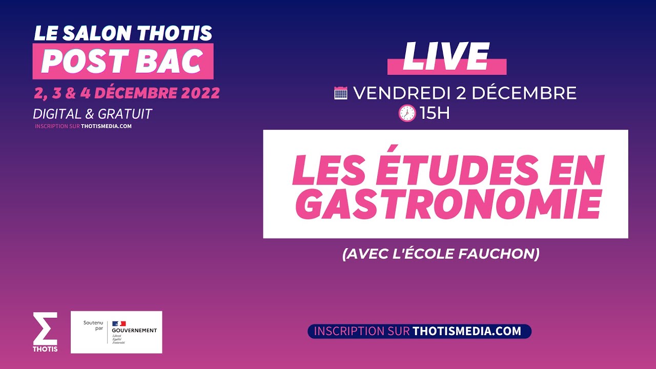 Les études en Gastronomie - Thotis