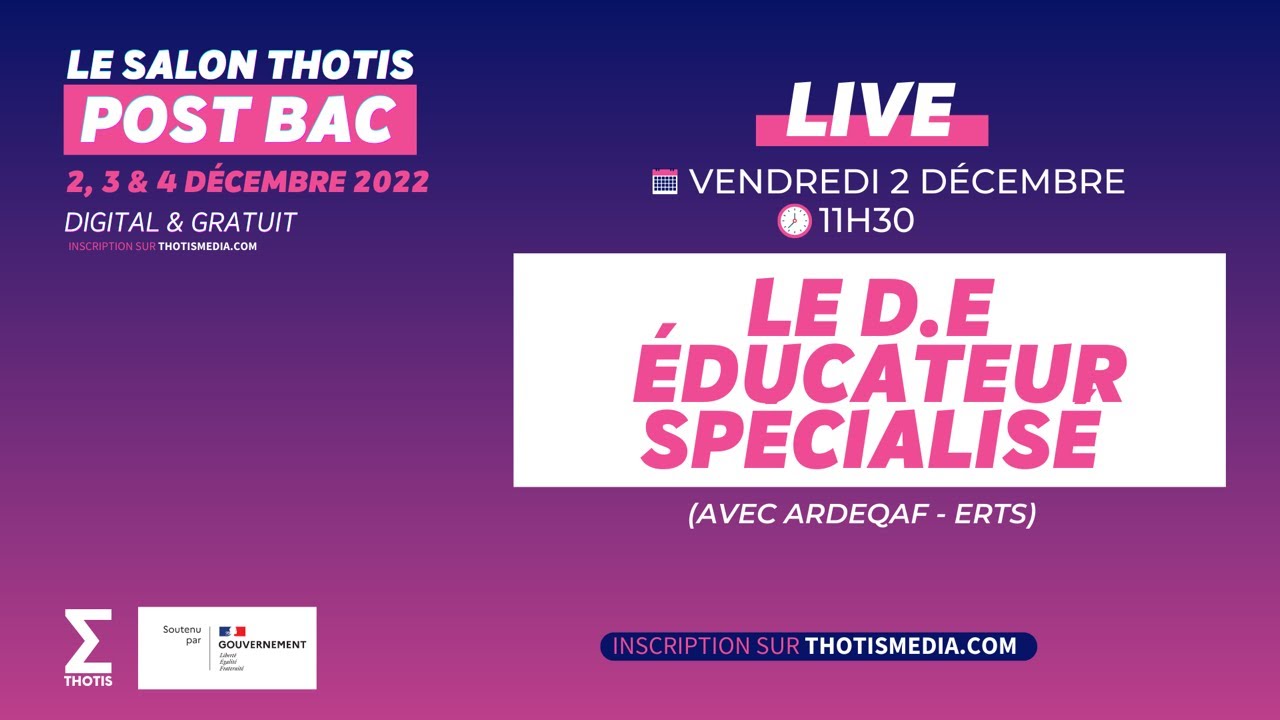 Le D.E Éducateur Spécialisé (Diplôme d'État) - Thotis