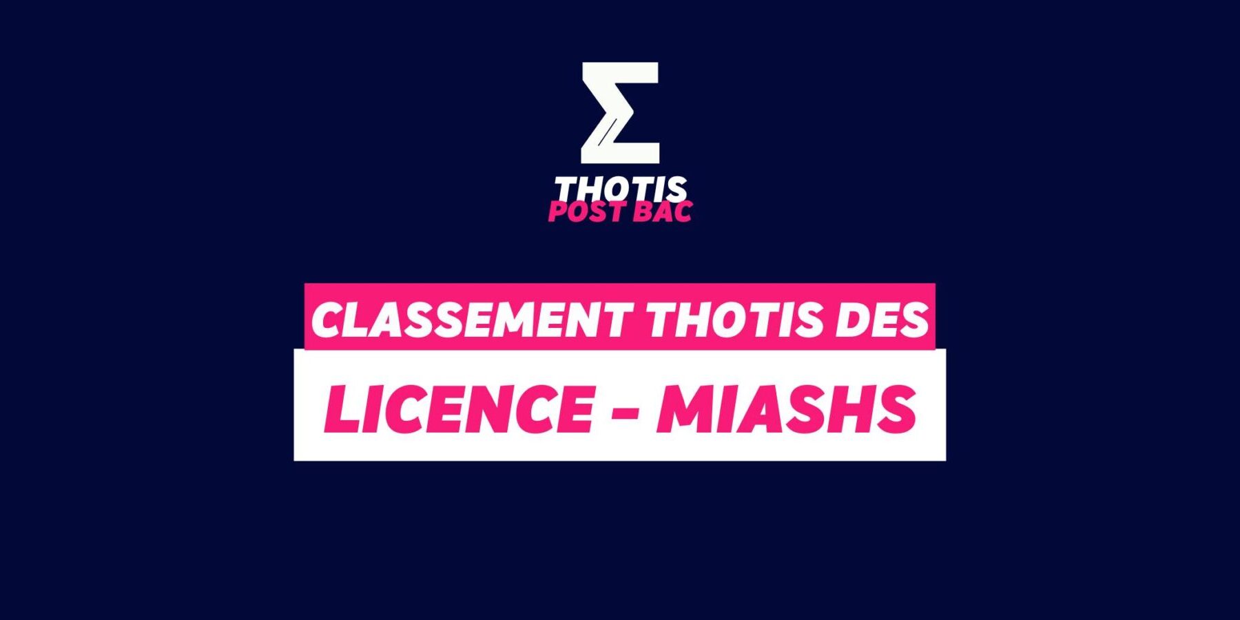 Classement Thotis - Licence MIASHS