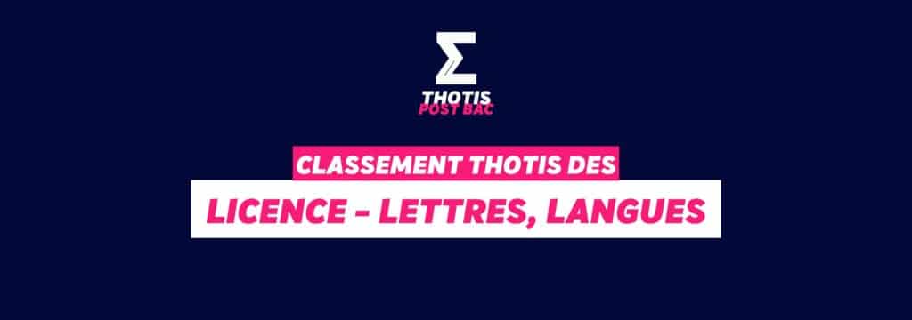 Classement Thotis - Licence Lettres, langues