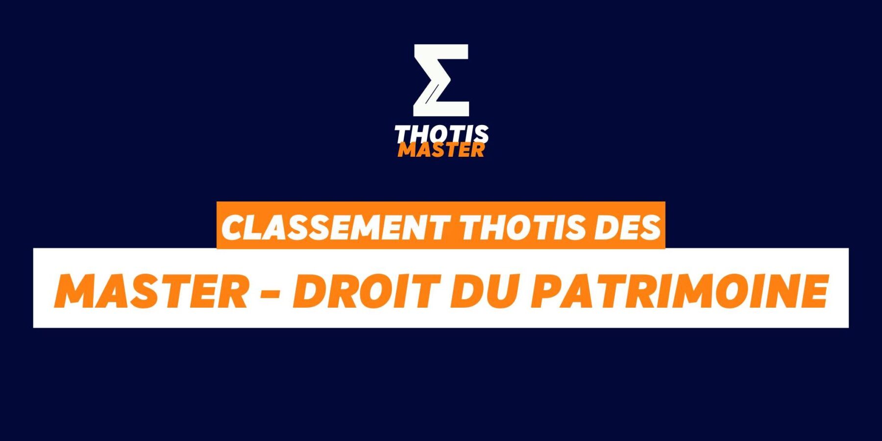 Classement Master Droit du Patrimoine