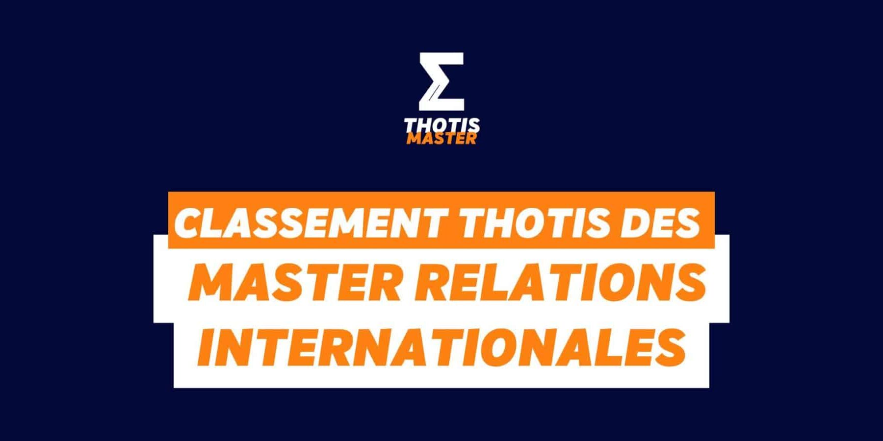 Master Relations inter Classement Master Relations inter Classement