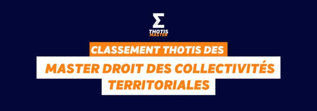 Classement Thotis des Masters droit des collectivités territoriales en 2025