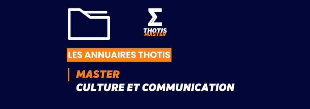Thotis Annuaire - Master Culture et communication