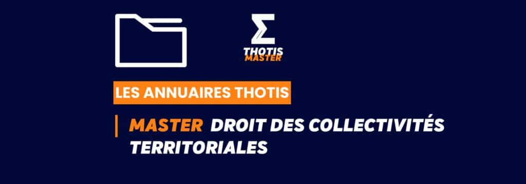 Thotis Annuaire - Master Droit des collectivités territoriales