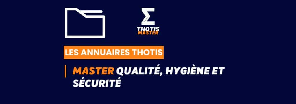 Thotis Annuaire - MasterQualité, Hygiène et sécurité