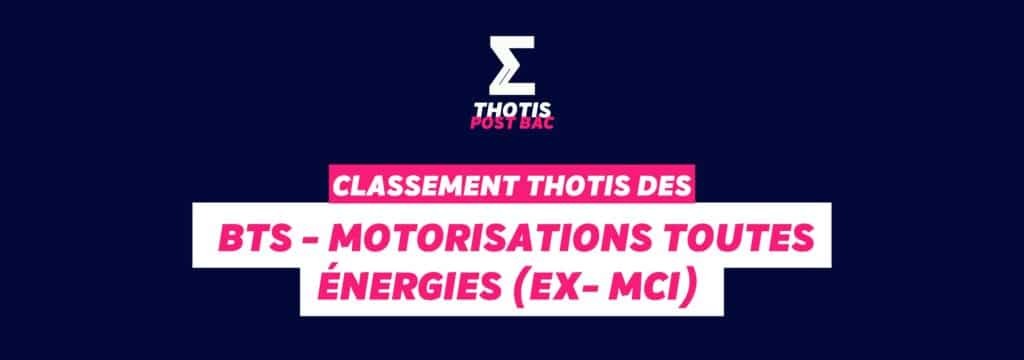 Classement BTS - Motorisations toutes énergies (ex- MCI)