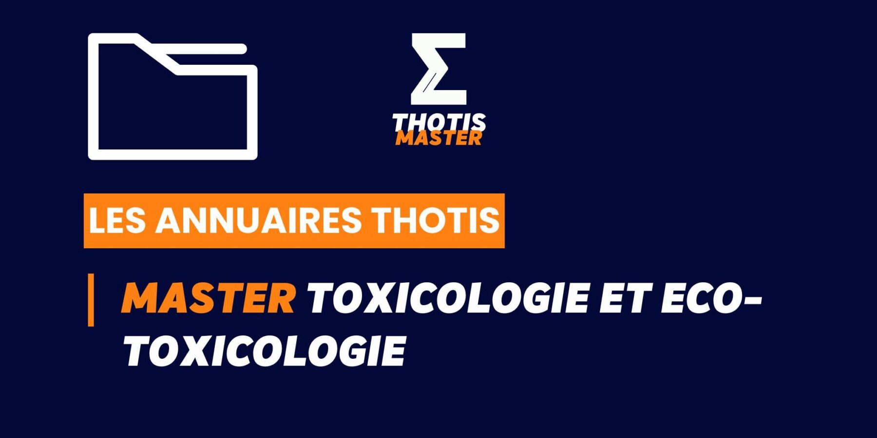 Thotis Annuaire - Master Toxicologie et Eco-toxicologie