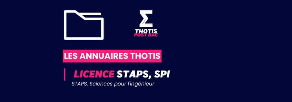 Annuaire Thotis - Licence STAPS, Sciences pour l'ingénieur (SPI)
