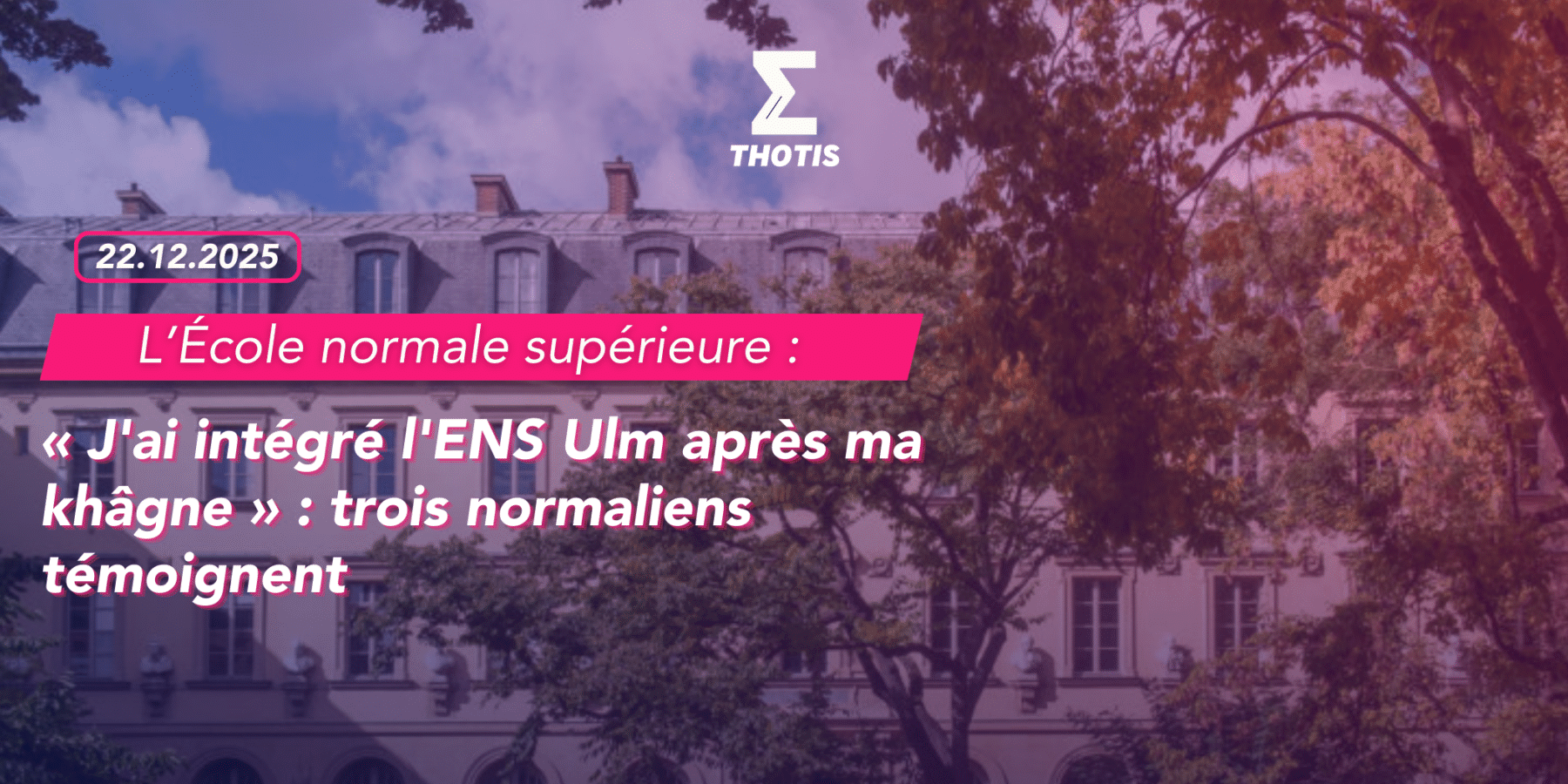 ENS – 3 étudiants témoignent -2 ENS 3 étudiants témoignent 2