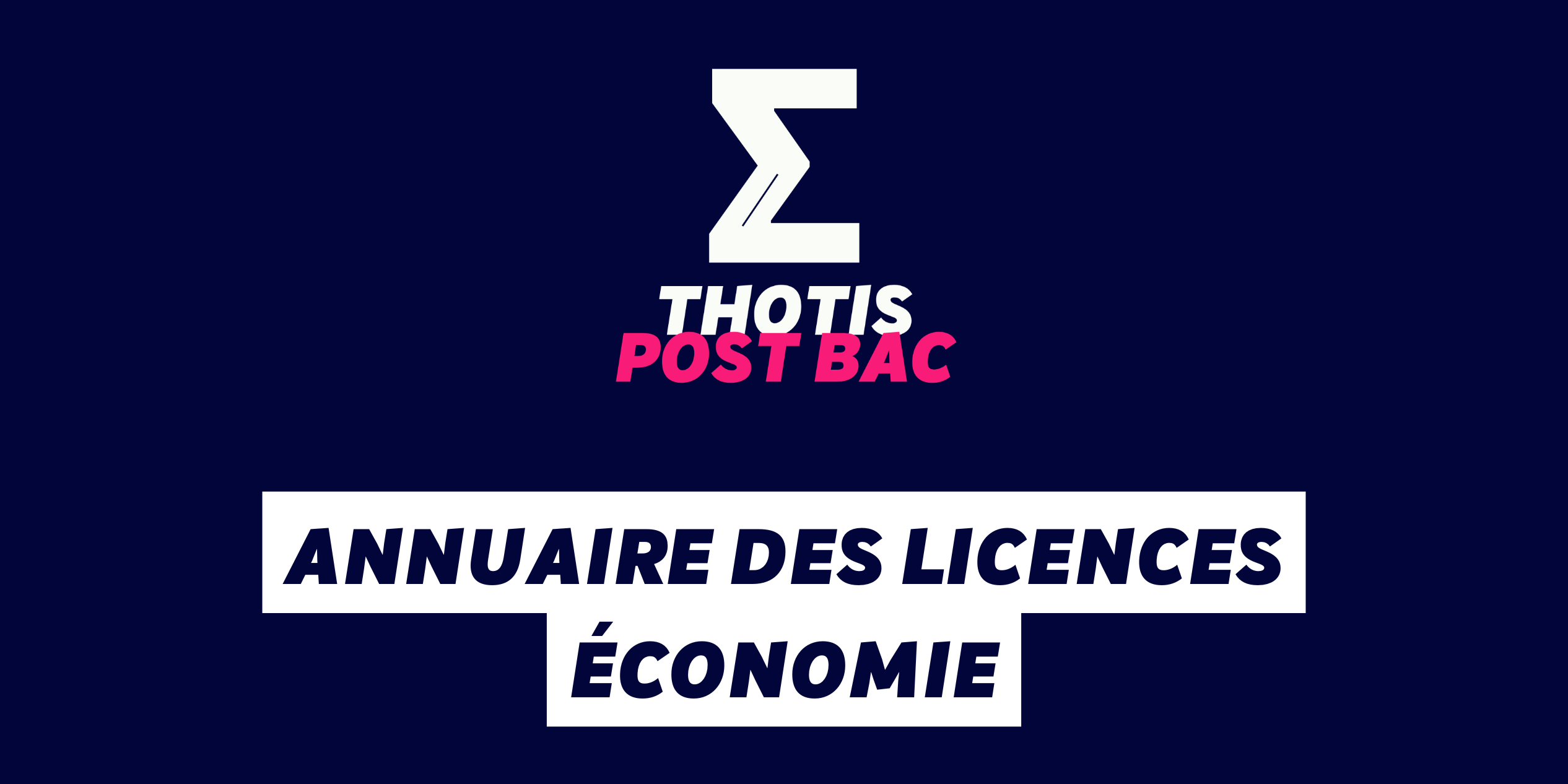 Annuaire des licences Économie
