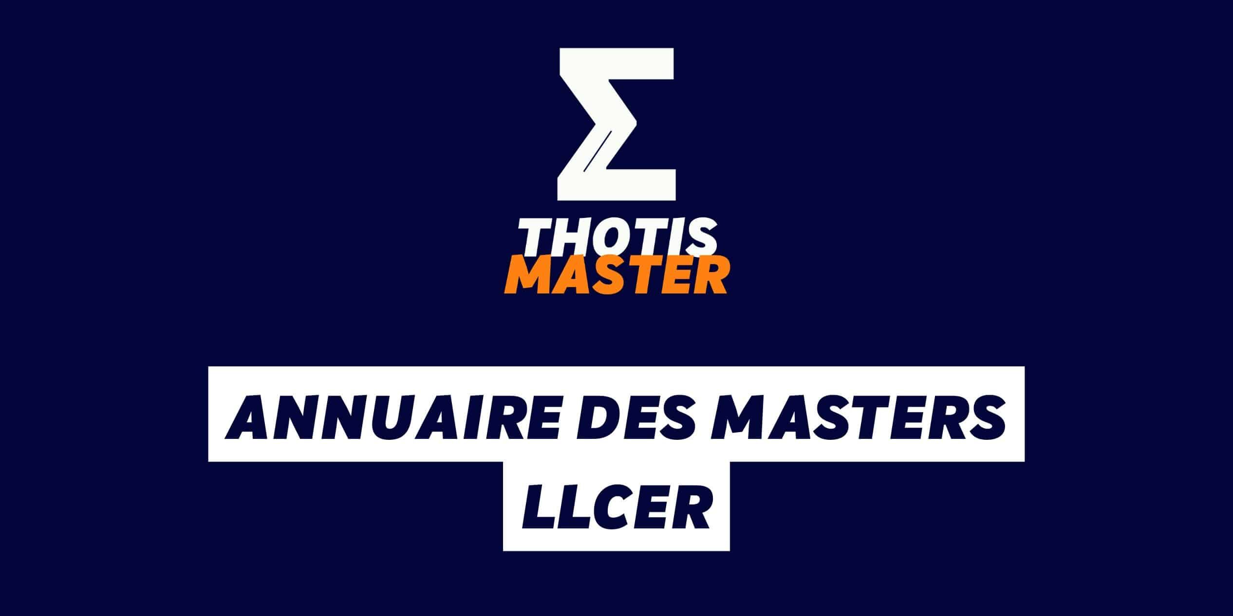 Annuaire des masters LLCER Annuaire des Masters LLCER