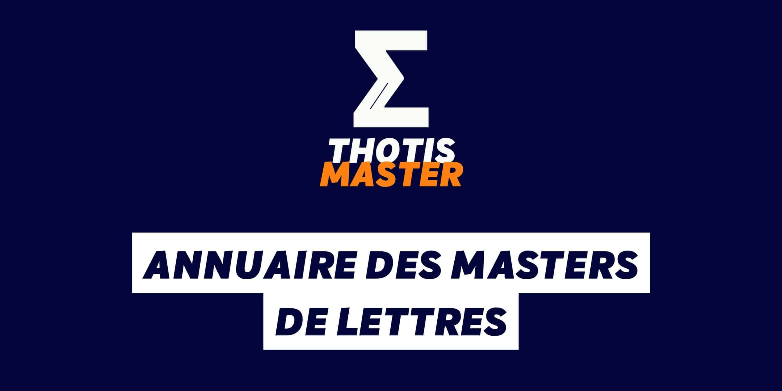 Annuaire des masters Lettres
