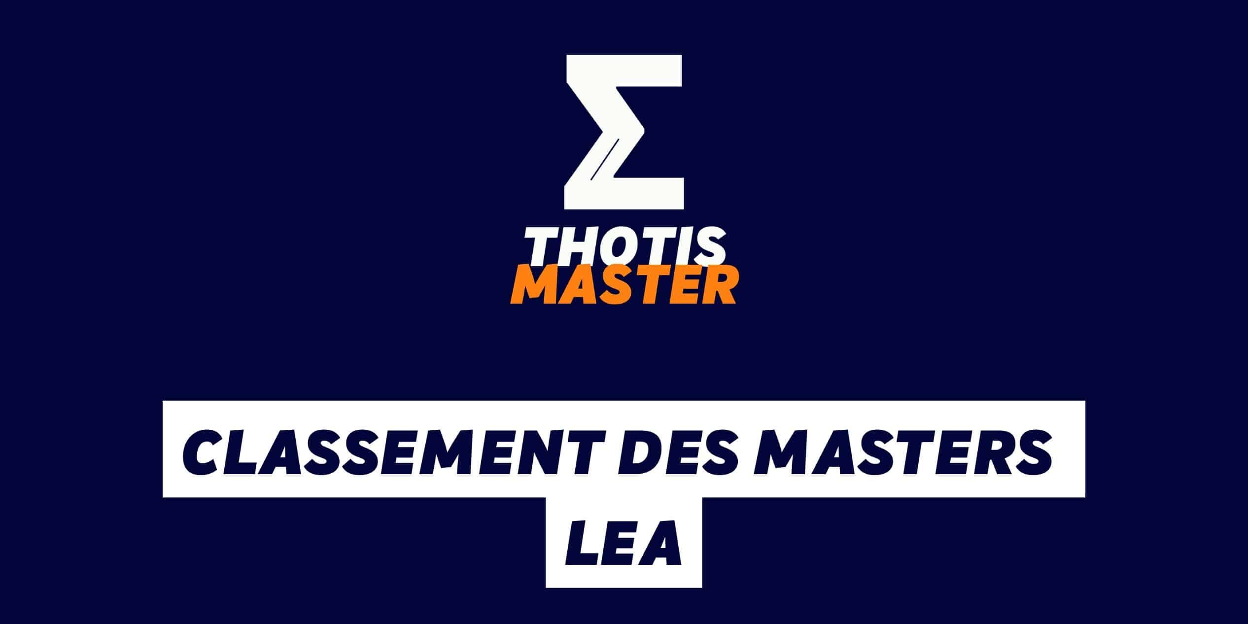 Classement des masters LEA