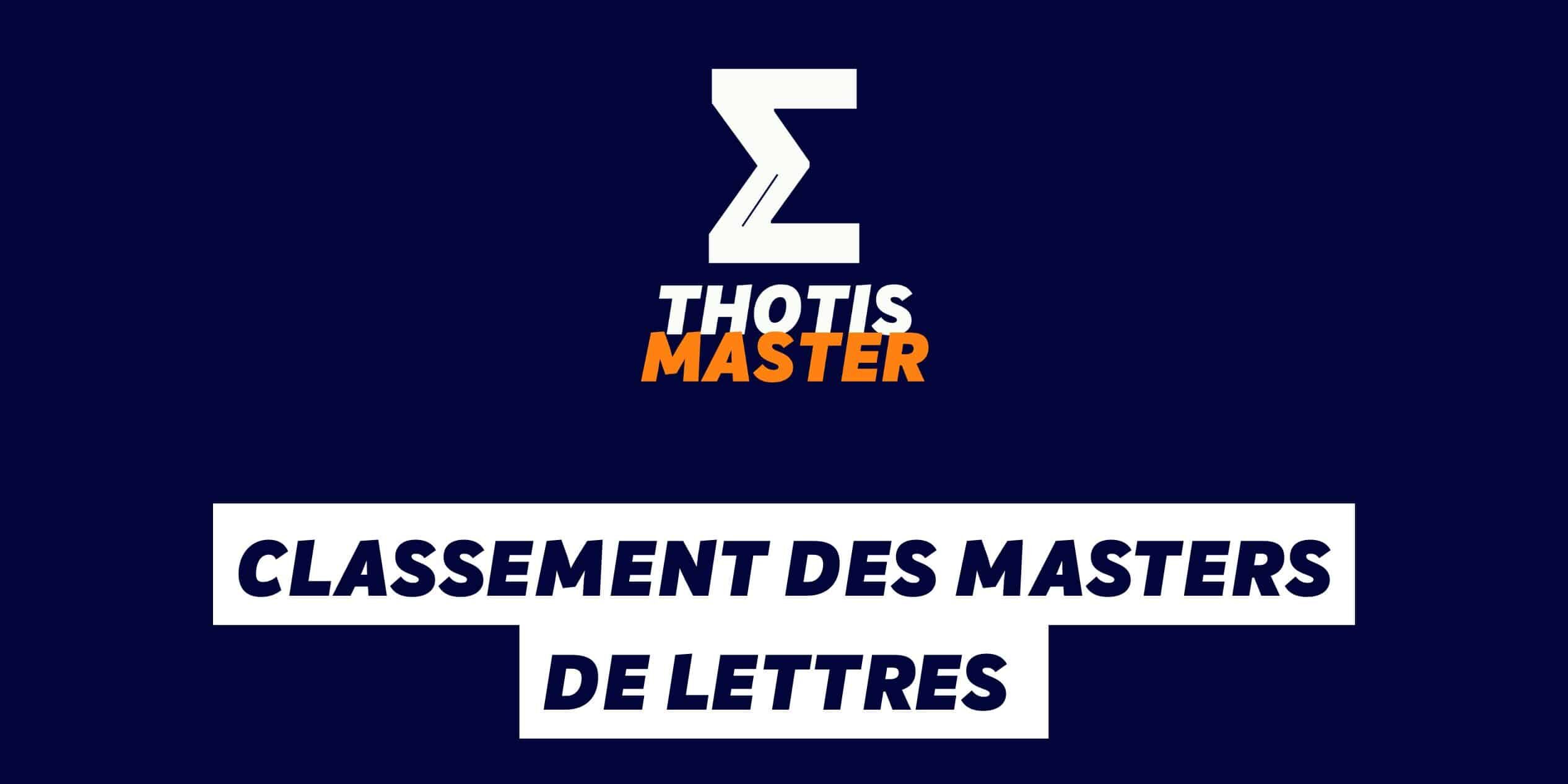 Classement des masters Lettres