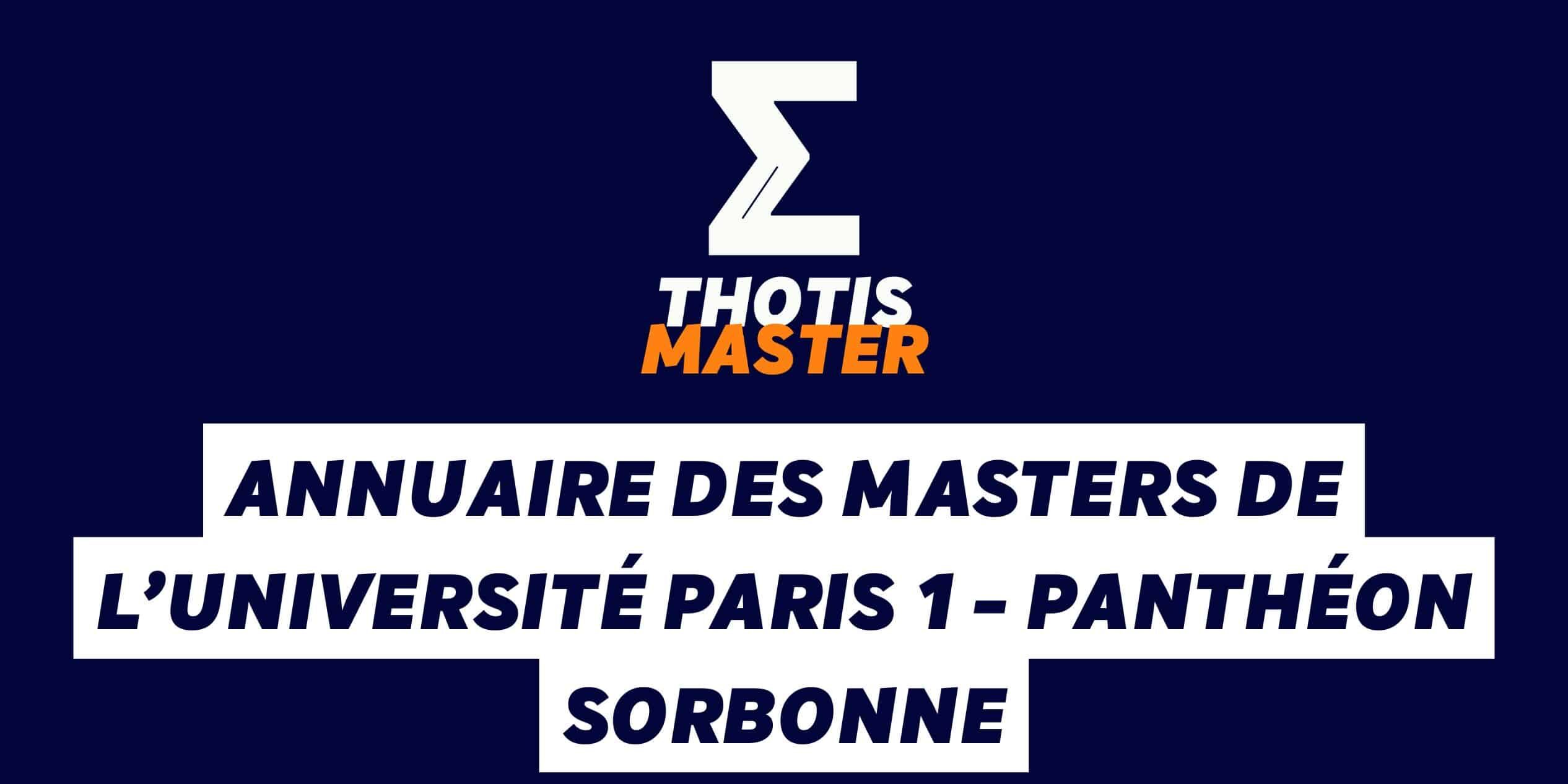 Annuaire des masters de l’université Paris 1 – Panthéon sorbonne
