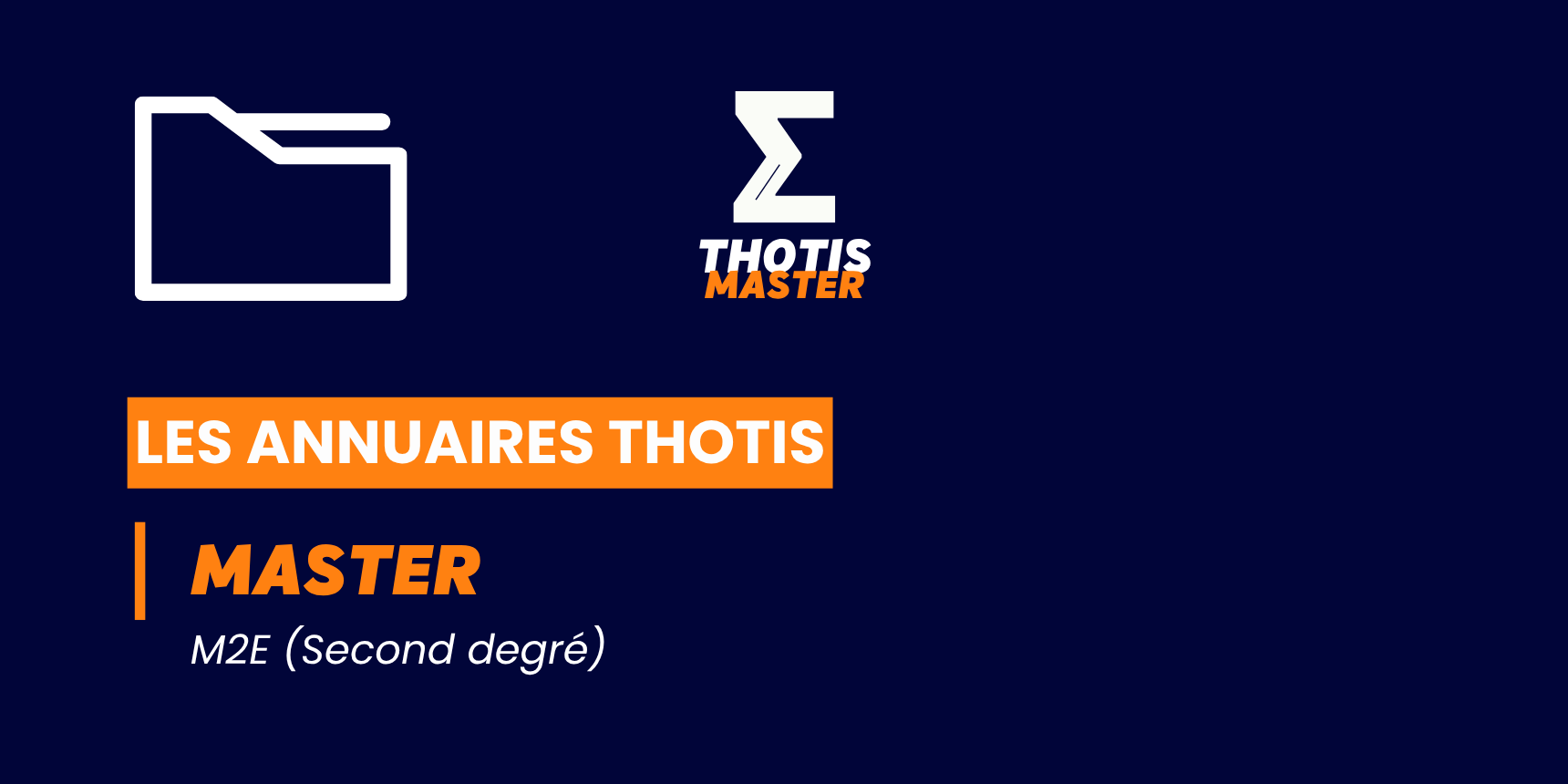 Annuaire Master M2E (Second degré) Annuaire Master M2E (Second degré)