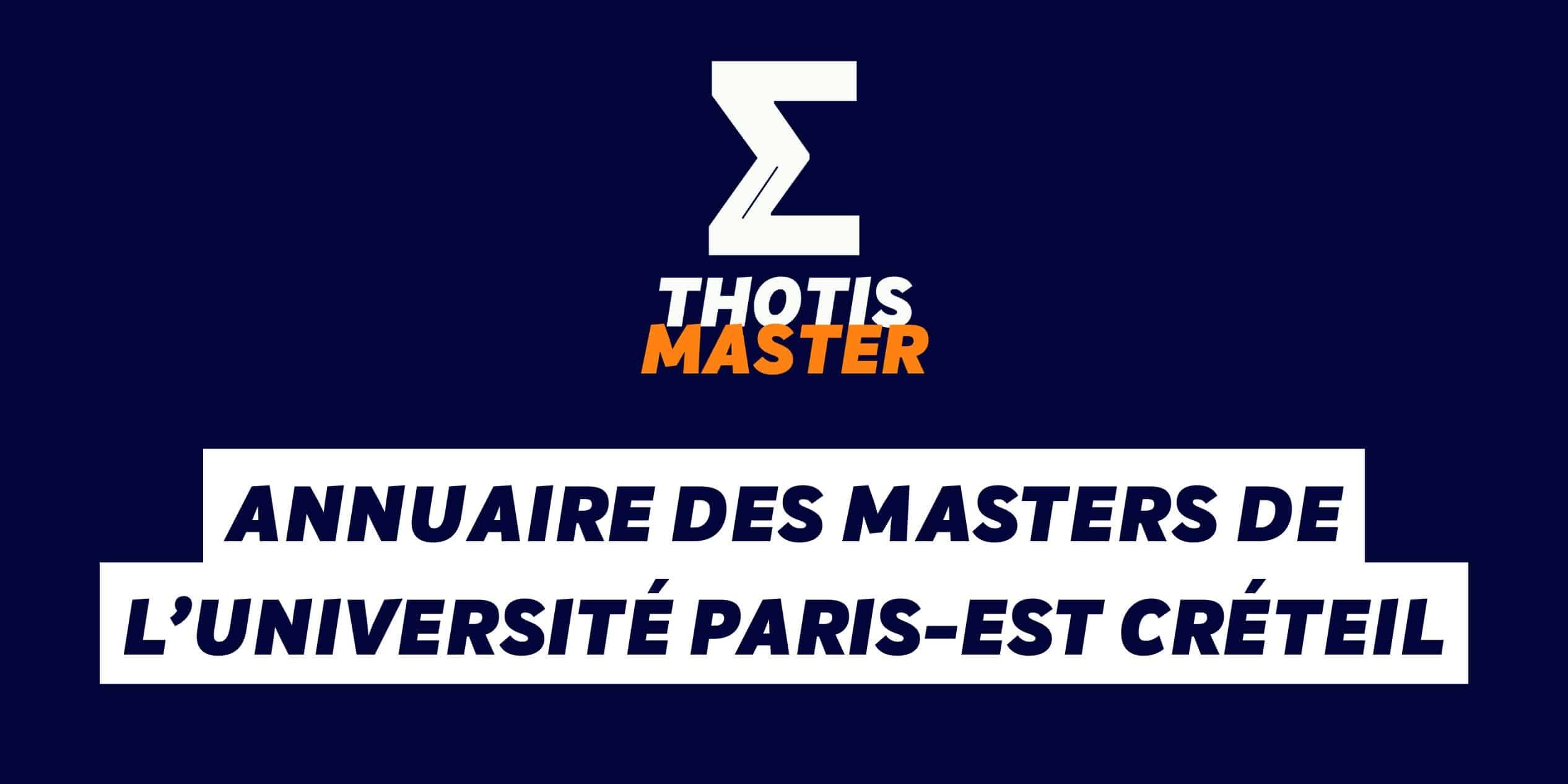 Annuaire des masters de l’université Paris-Est Créteil