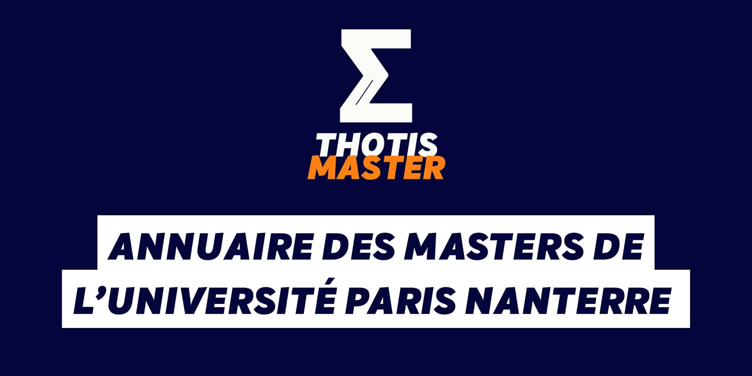 Annuaire des masters de l'Université Paris Nanterre