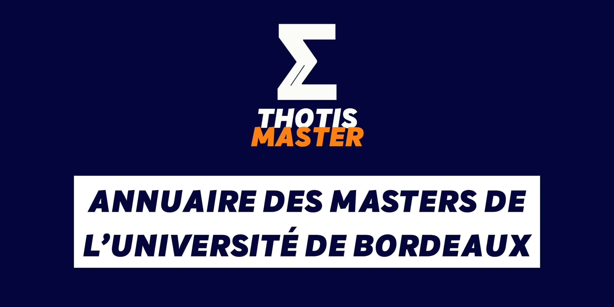 Annuaire des masters de l’université de Bordeaux