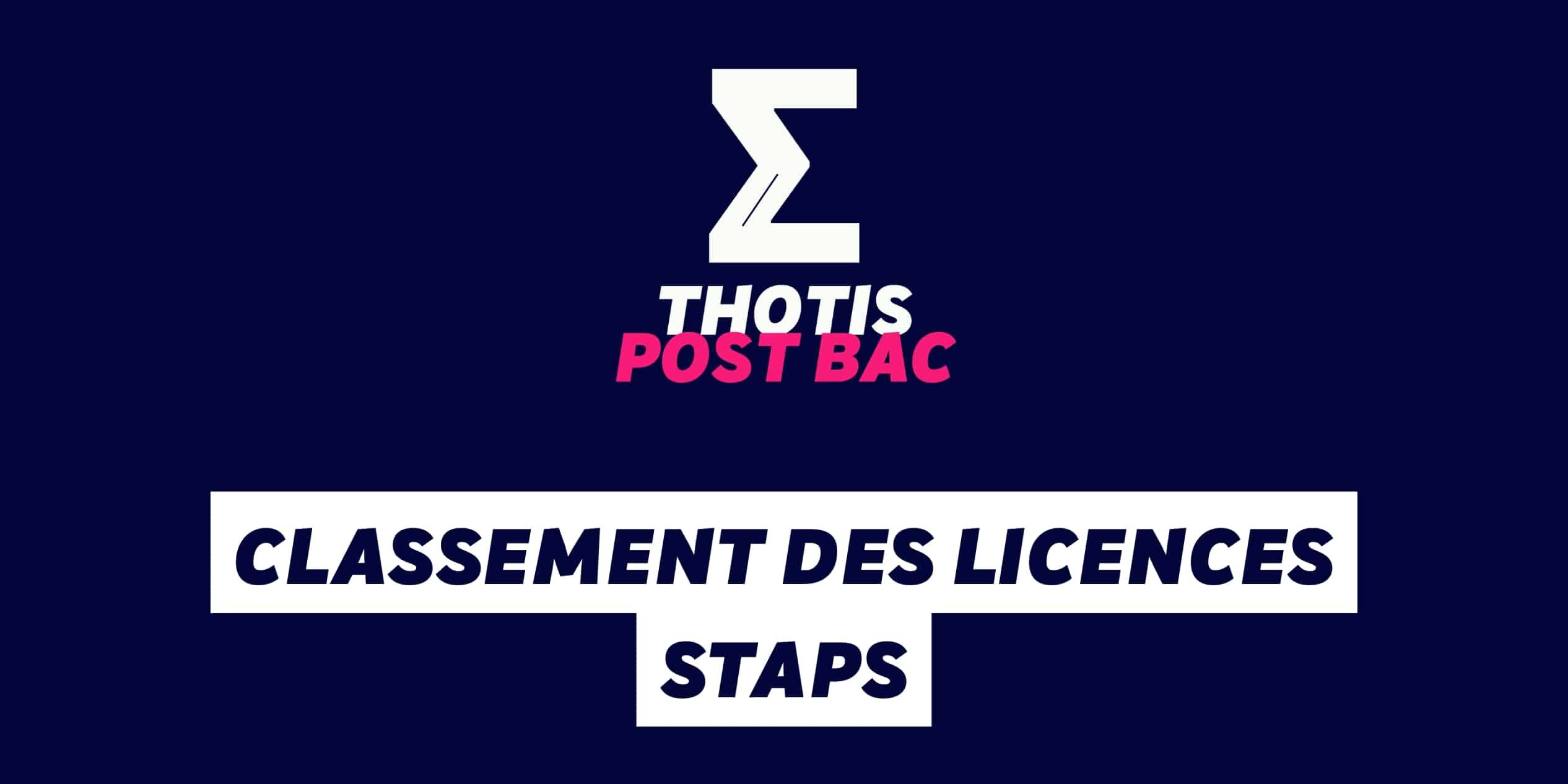 Classement des licences STAPS Classement des licences STAPS