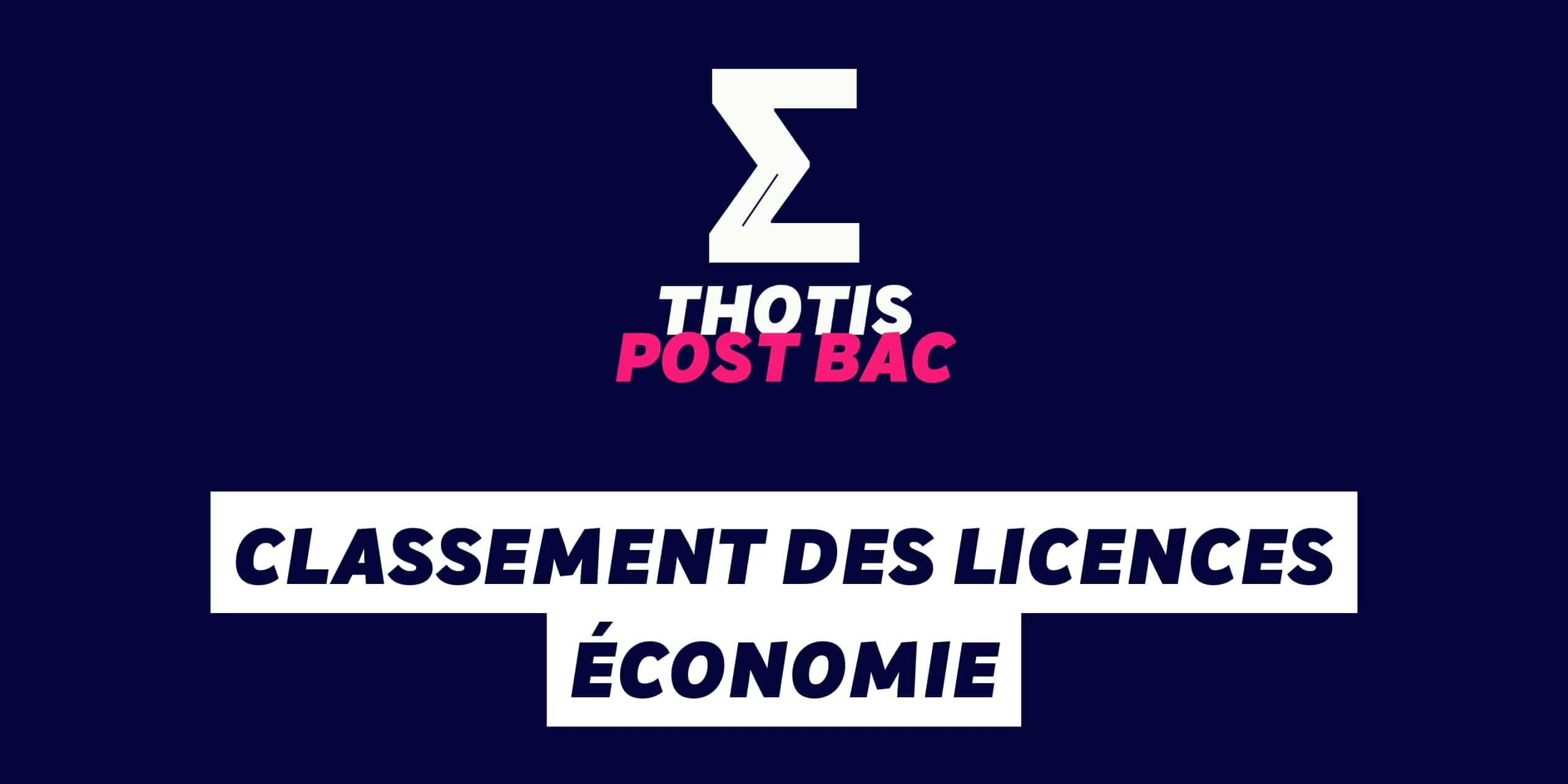 Classement des licences ÉCONOMIE