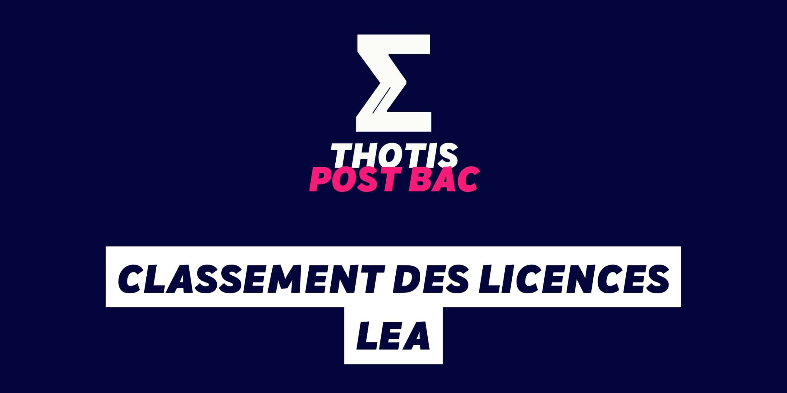 Classement des licences LEA