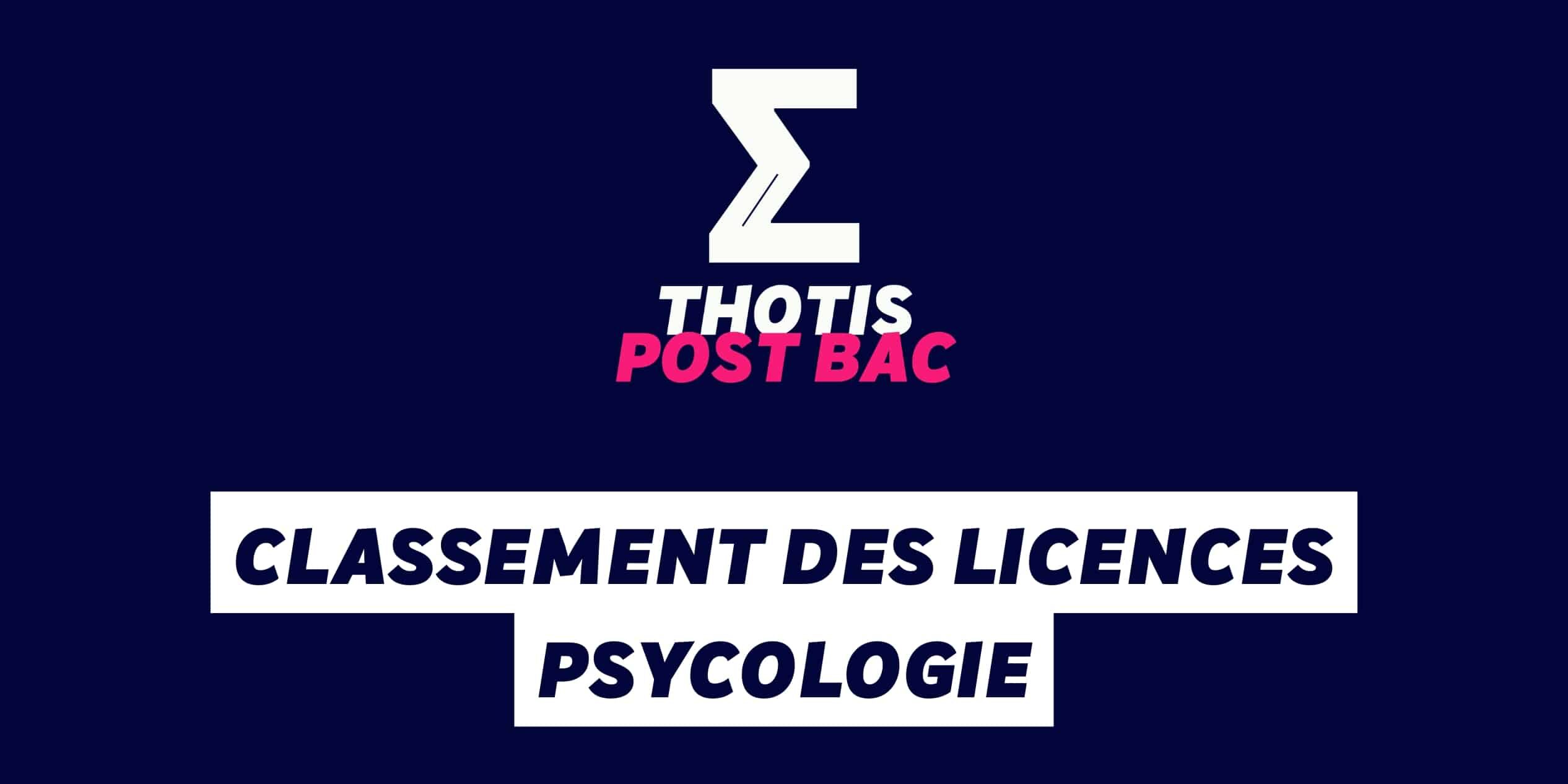 Classement des licences PSYCHOLOGIE