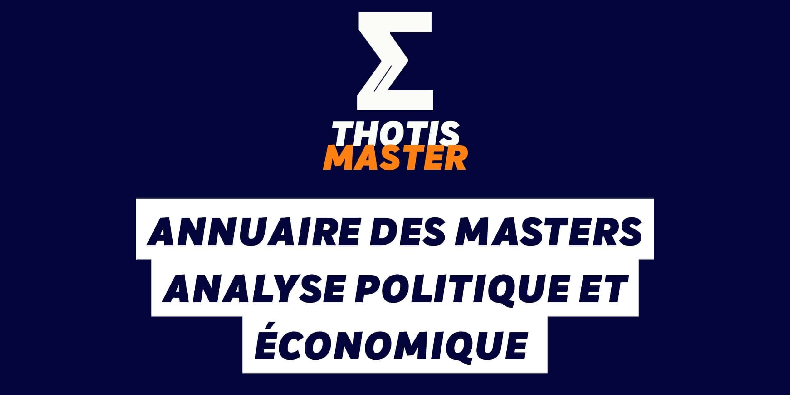 Annuaire des masters analyse politique et économique