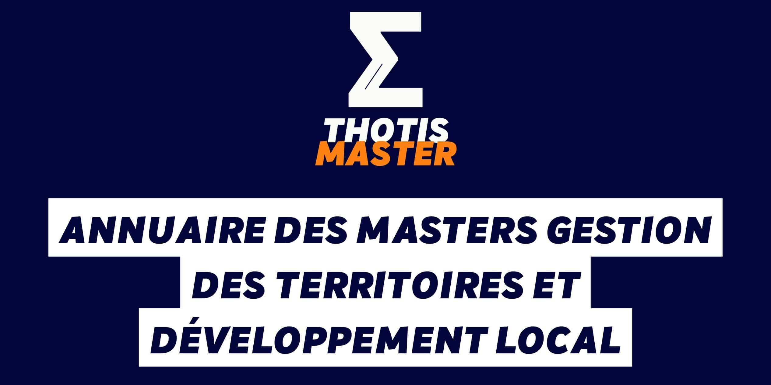 Annuaire des masters gestion des territoires et développement local