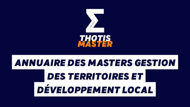 Annuaire des masters gestion des territoires et développement local