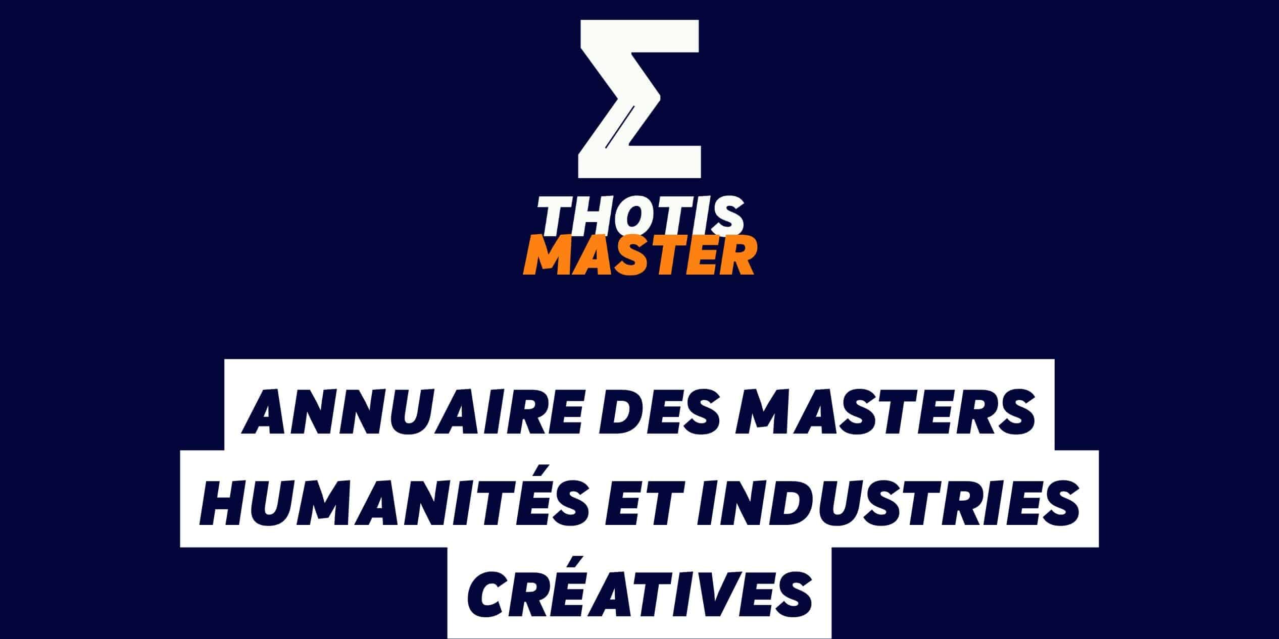 Annuaire des masters humanités et industries créatives