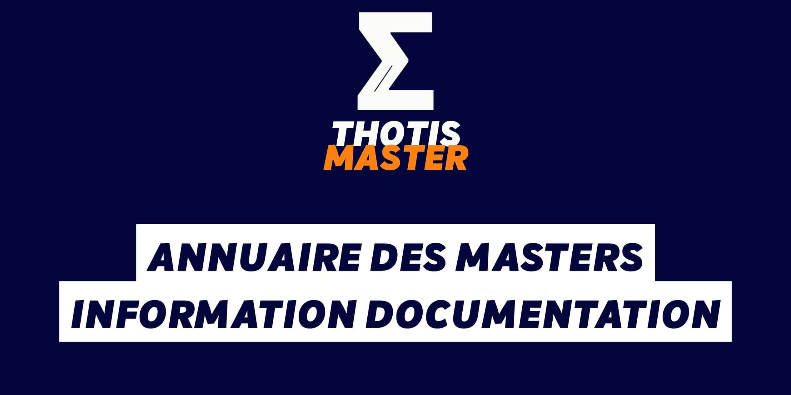Annuaire des masters information documentation