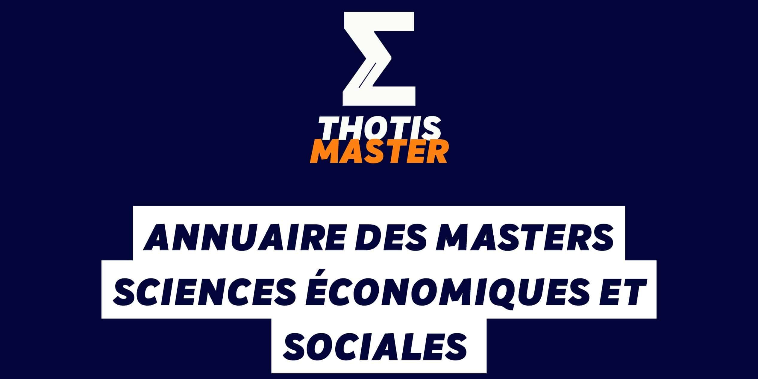 Annuaire des masters sciences économiques et sociales