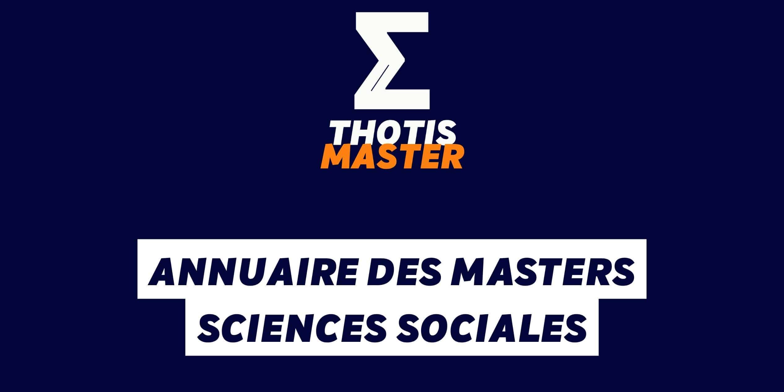 Annuaire des masters sciences sociales