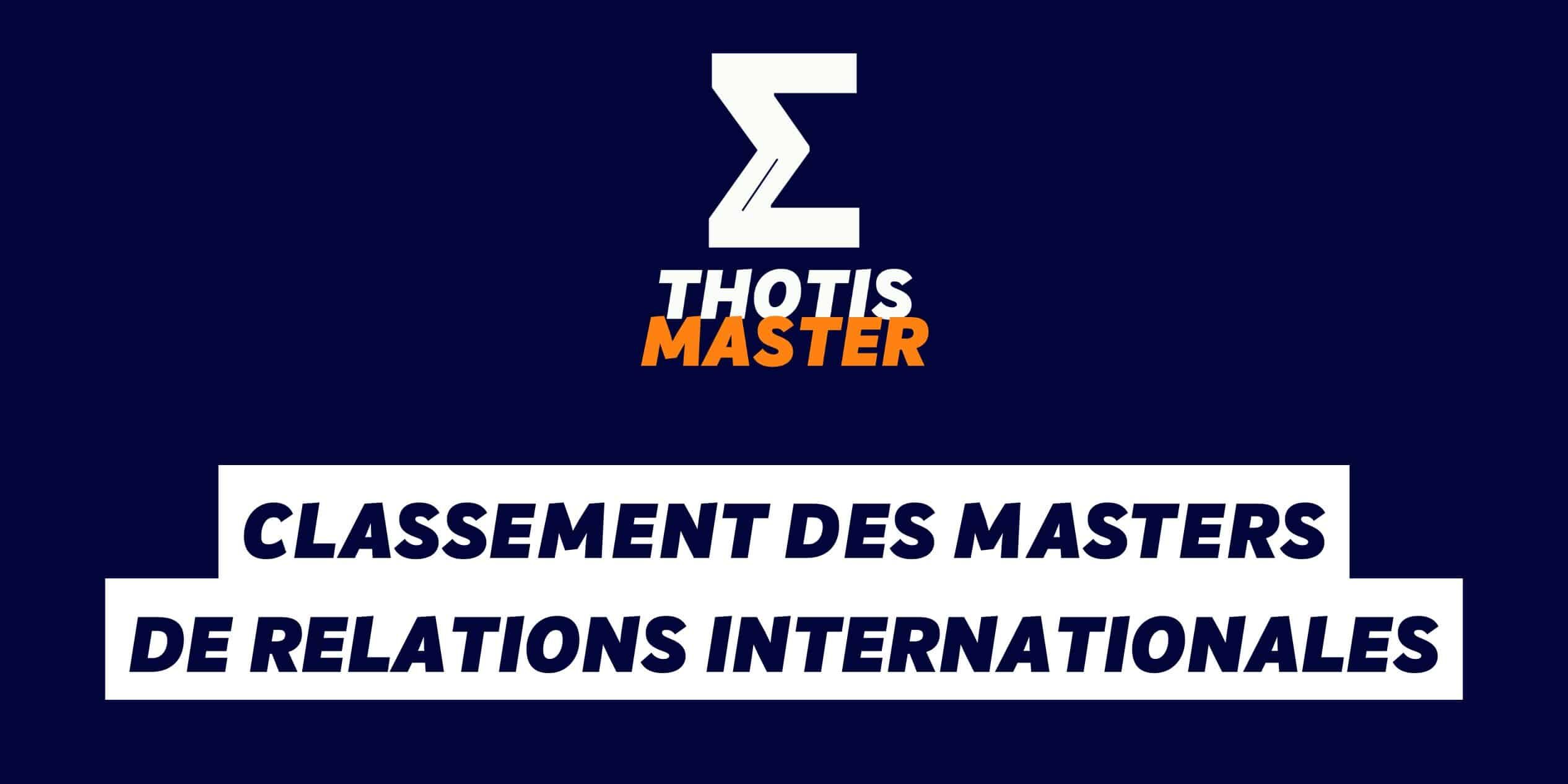 Classement des masters Relations internationales