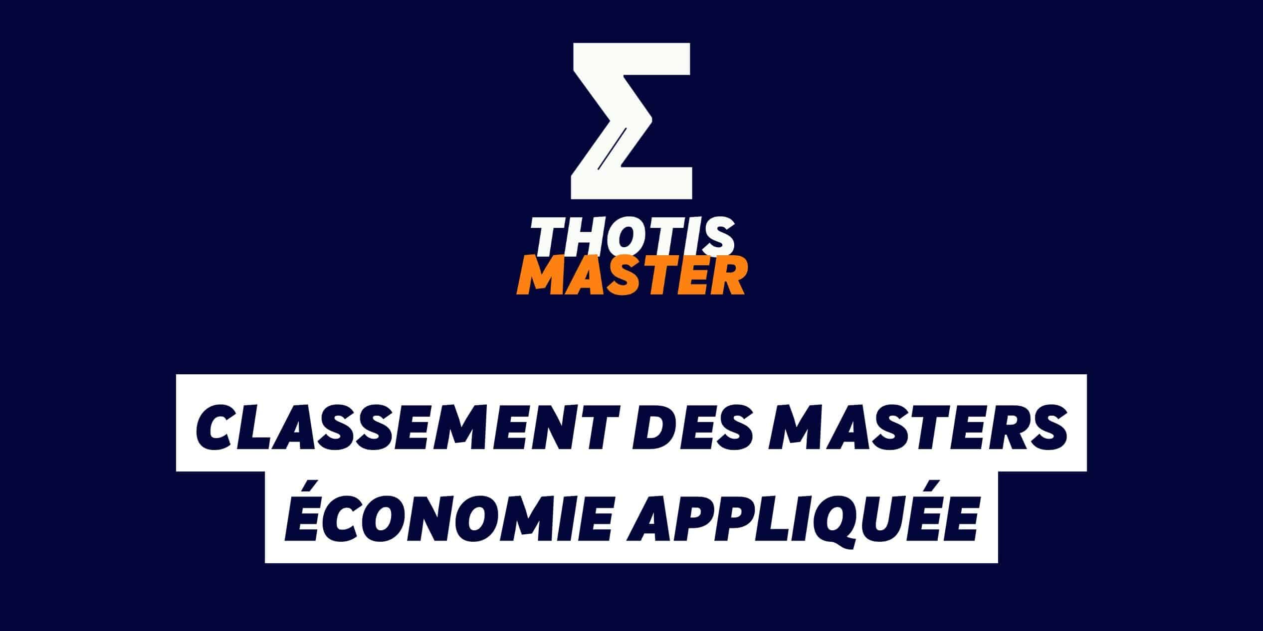 Classement des Masters économie appliquée