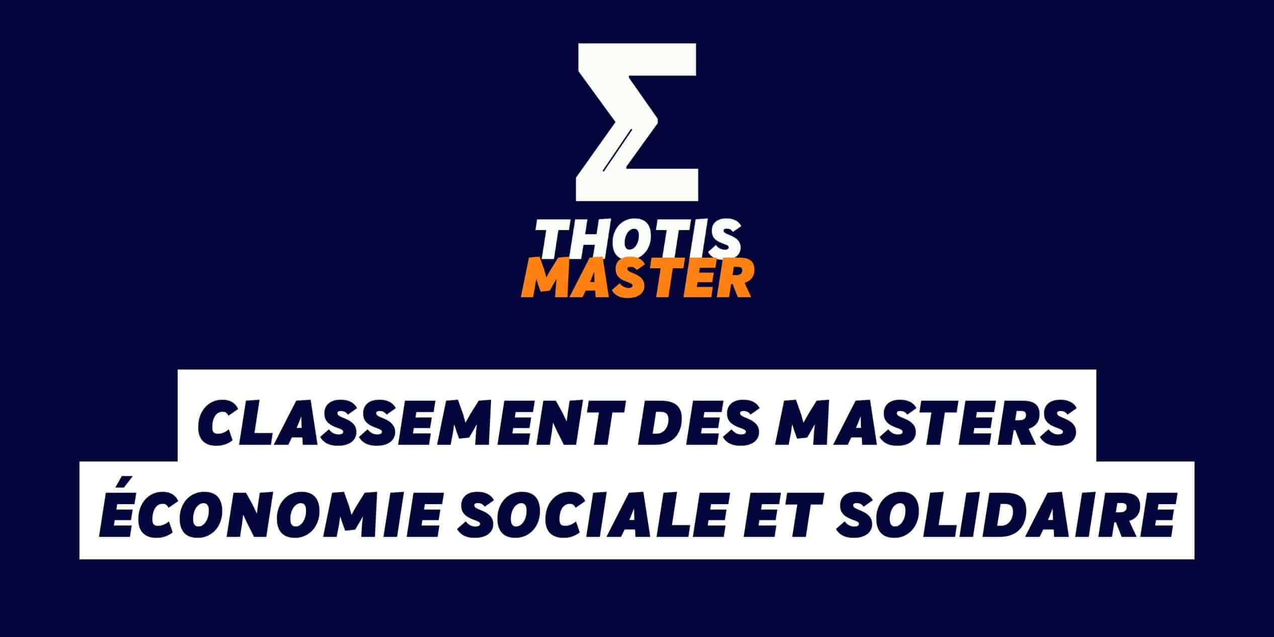 Classement des masters économie sociale et solidaire