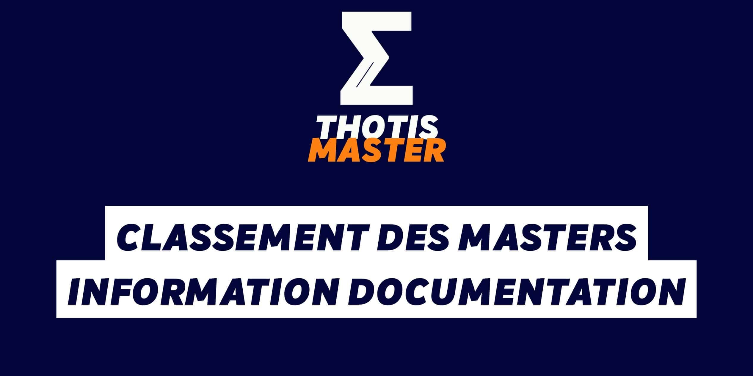 Classement des masters information documentation
