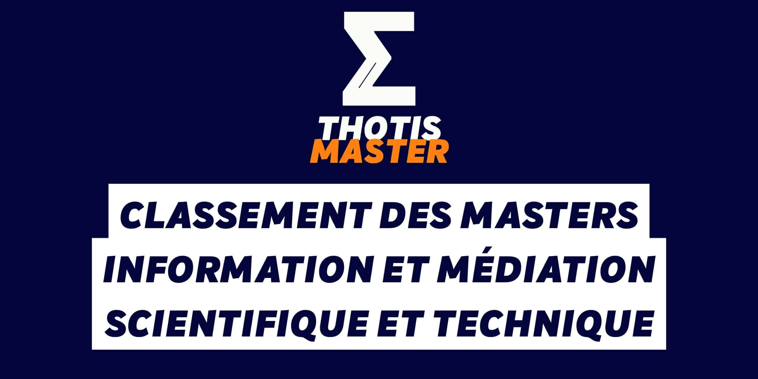 Classement des masters information et médiation scientifique et technique