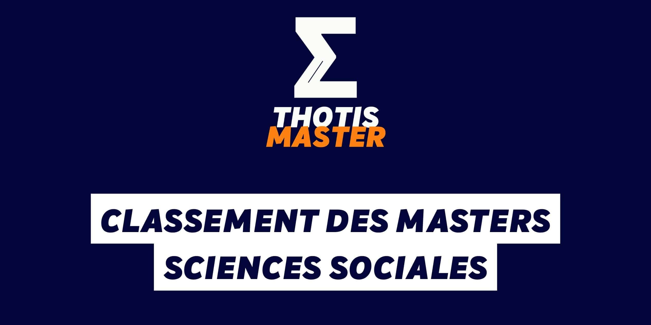 Classement des masters sciences sociales