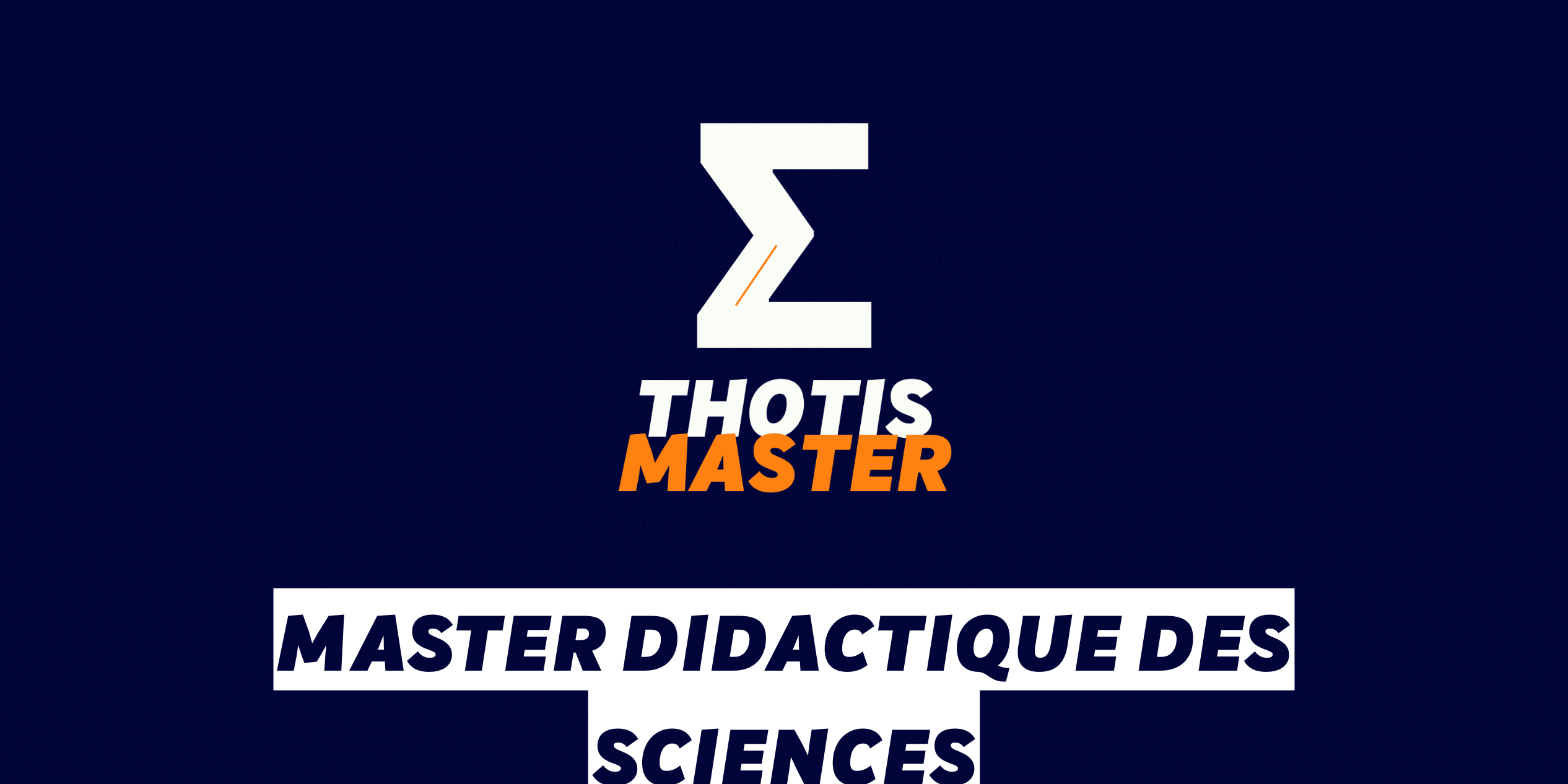 Master Didactique des sciences Master Didactique des sciences