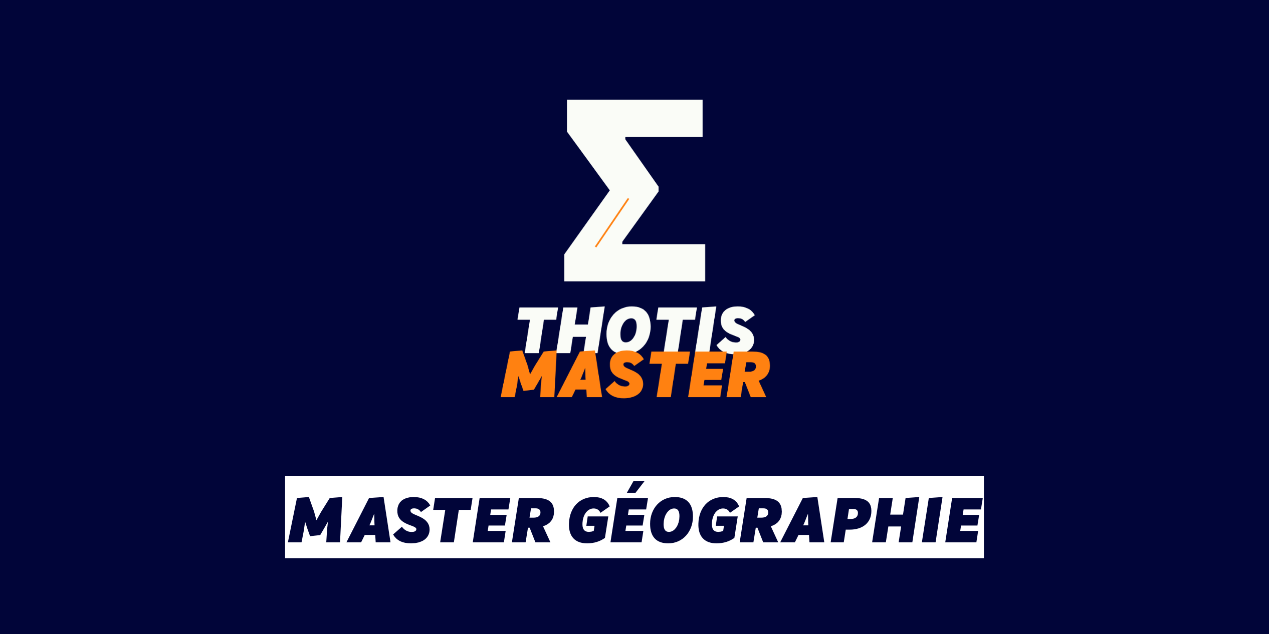 Master Géographie Master Géographie