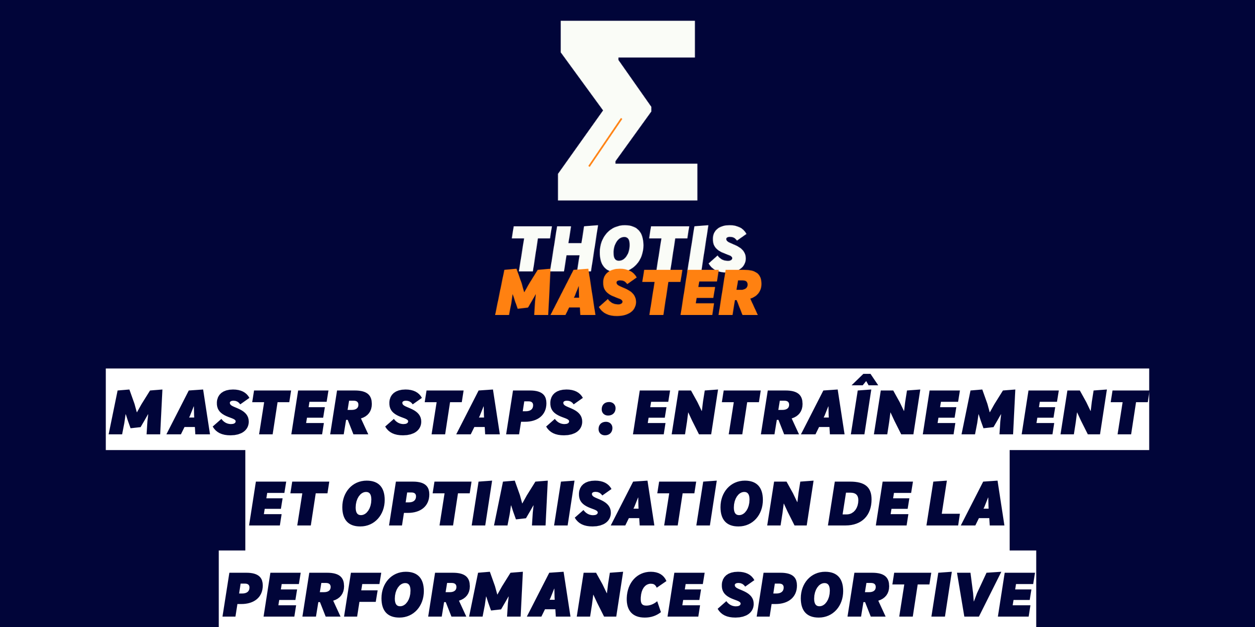 Master STAPS Entraînement et optimisation de la performance sportive Master STAPS Entraînement et optimisation de la performance sportive