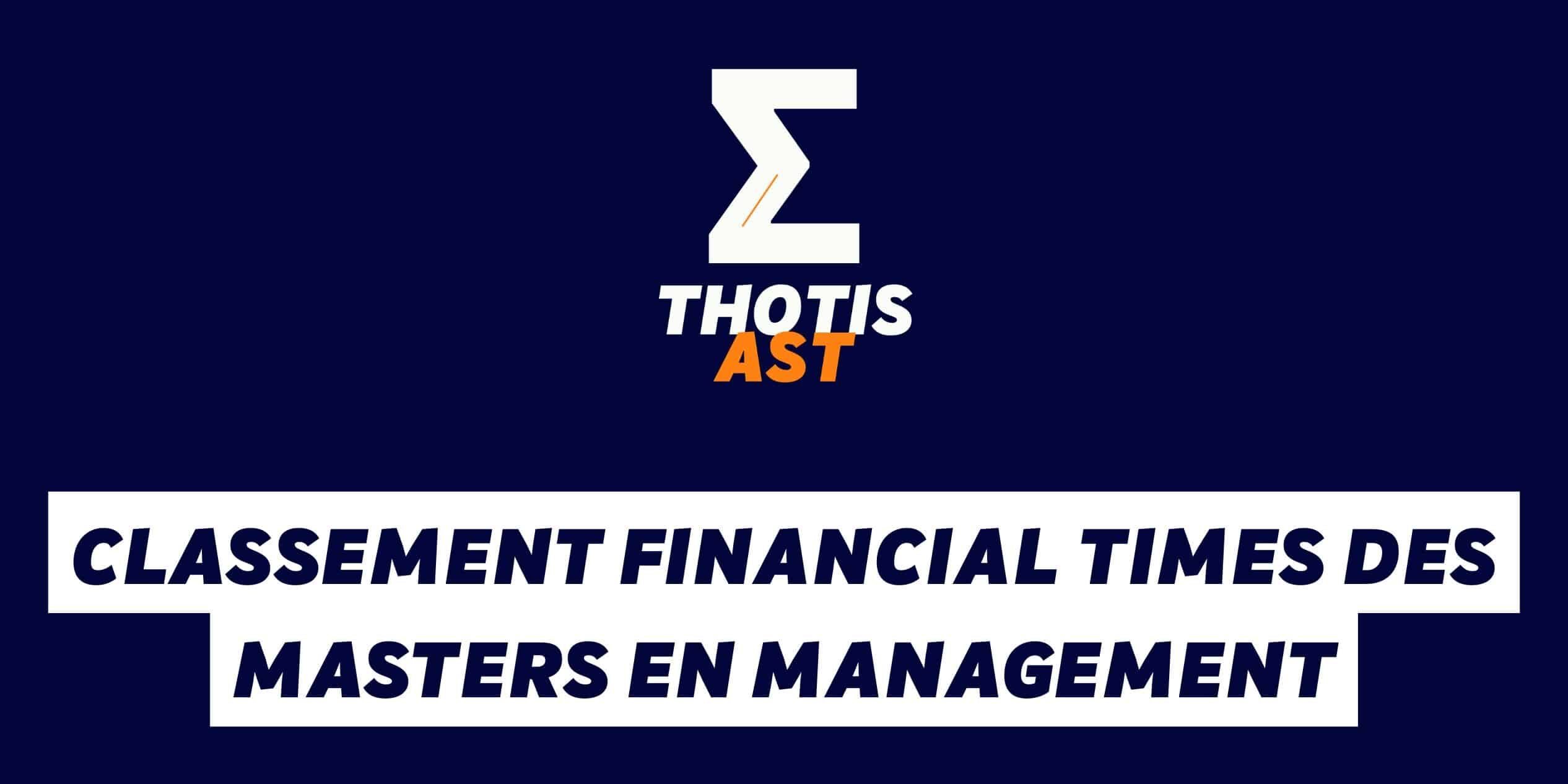 Classement financial times des masters en management