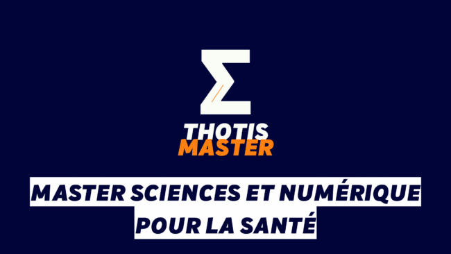 Logo on dark blue background: a bold white Z with orange accent and the words 'THOTIS MASTER' in white and orange, above French health/science slogans on white bands