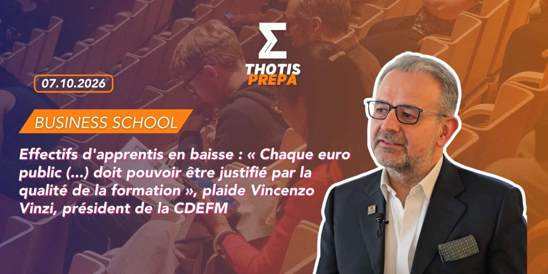 Effectifs d’apprentis en baisse « Chaque euro public (…) doit pouvoir être justifié par la qualité de la formation », plaide Vincenzo Vinzi, président de la CDEFM Effectifs d'apprentis en baisse : « Chaque euro public (...) doit pouvoir être justifié par la qualité de la formation », plaide Vincenzo Vinzi, président de la CDEFM
